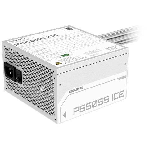 GIGABYTE P550SS ICE Alimentatore - PCIe 5.0, 80 PLUS Silver, Ventola da 120 mm, Compatibile con ATX 3.0, Spina EU, 550 W, 155-240 V, 50/60 Hz, 6.3 A, Attivo, 100 W - Foto 7