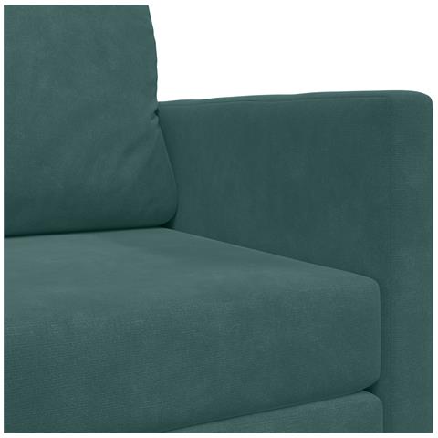 Divano Letto a Terra 2-in-1 Verde Scuro 124x204x61 cm Velluto - Foto 9