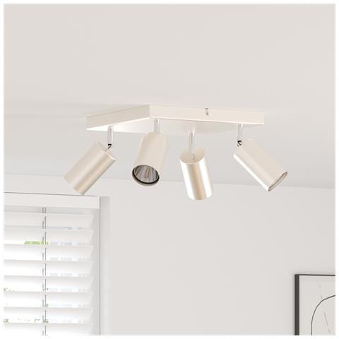 Faro da soffitto 4 Vie Regolabili Nichel Spazzolato GU10 - Foto 2