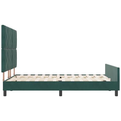 Letto Verde Scuro 140x200 cm Velluto - Foto 9