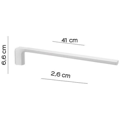 Portasalviette Fisso A 1 Braccio Da Muro In Ottone E Cromall Pi22 Serie Pirenei Bianco Opaco - Foto 2