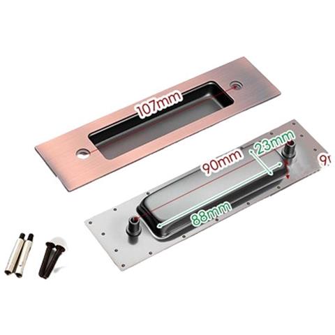 Maniglia A Incasso Per Porta Scorrevole Quadrata In Acciaio Inox, Set Completo Per Porte Scorrevoli Silver - Foto 1