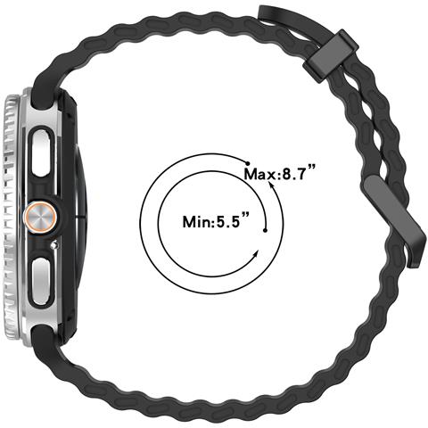 Cinturino Ocean Compatibile Con Samsung Watch8 E Watch8 Classic - Silicone Black - Foto 3