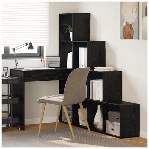 Scrivania ad angolo Rovere nero 101,5 x 149,5 x 149,5 cm - Foto 2