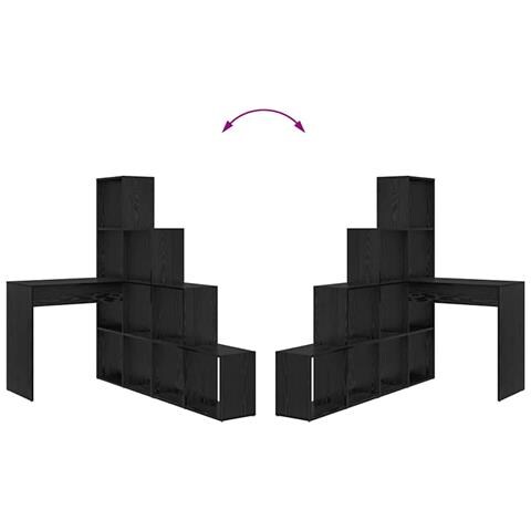 Scrivania ad angolo Rovere nero 101,5 x 149,5 x 149,5 cm - Foto 9