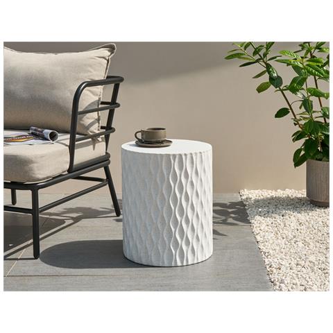 Tavolino Antelao 37 Cm 37 Cm Effetto Terrazzo Bianco - Foto 1