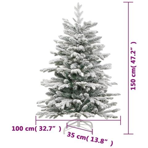 Albero Natale Artificiale Incernierato con Neve Fioccata 150 cm - Foto 10