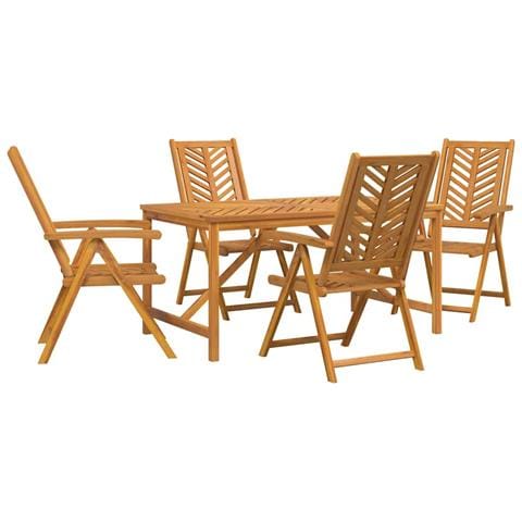 Set da Pranzo per Giardino 5 pcs Marrone 150 x 90 x 74 cm - Foto 1