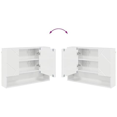 Set di mobili per il bagno con cassetto 2 pcs Bianco lucido - Foto 9