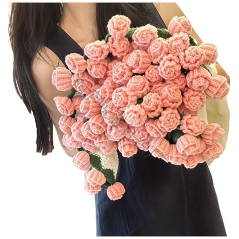 Coperta Bouquet Di Rose - 52 Fiori, 80cm - Morbido Plaid In Poliestere Pink - Foto 1