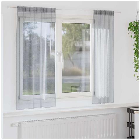 Tende con tende 2 pcs Grigio scuro Poliestere - Foto 2