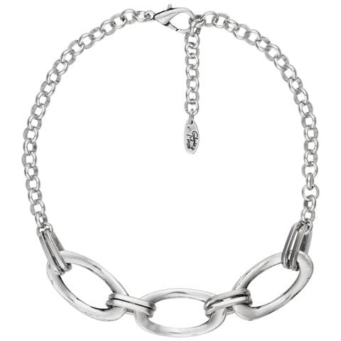 Collana Girocollo Placcata Argento Con Maglie - Foto 1