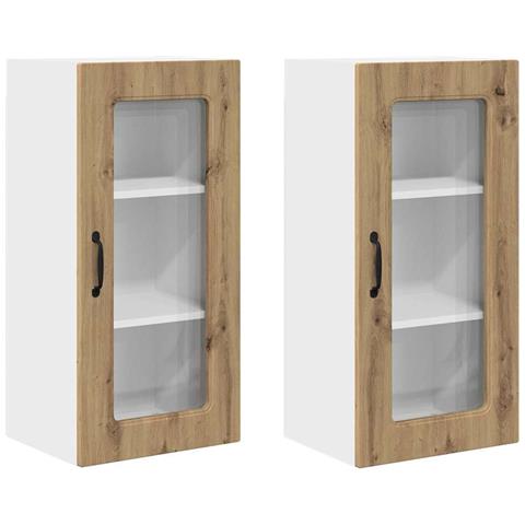 Pensile cucina 2 pcs Rovere artigianale 40 x 31 x 80 cm - Foto 1