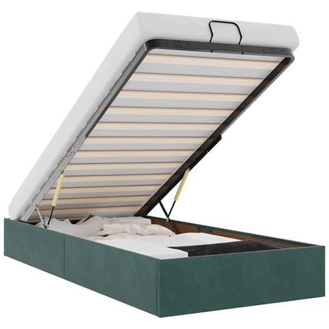 Struttura Letto Pouf Senza Materasso 80x200 cm Velluto - Foto 1