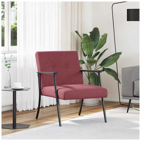 poltrona Rosso Vino 59 x 75 x 78 cm Tessuto - Foto 2