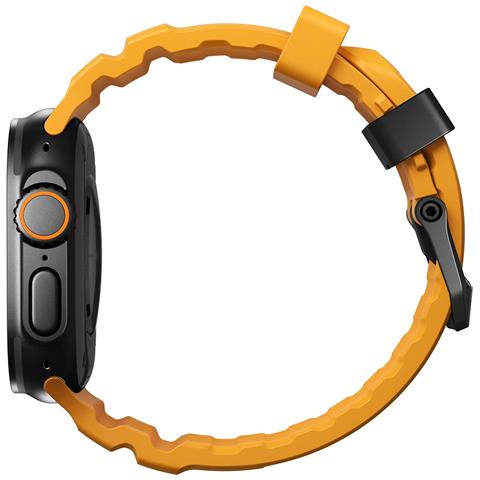 Bracciale Sportivo Impermeabile Da 49 Mm Per Apple Watch Modello Rocky Point, Nero / Giallo - Foto 2