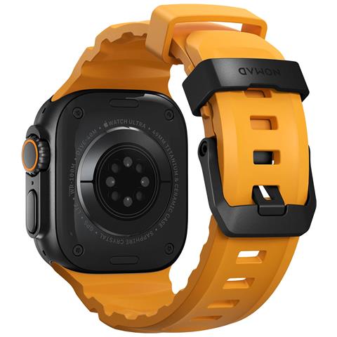 Bracciale Sportivo Impermeabile Da 49 Mm Per Apple Watch Modello Rocky Point, Nero / Giallo - Foto 1