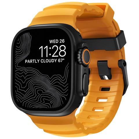 Bracciale Sportivo Impermeabile Da 49 Mm Per Apple Watch Modello Rocky Point, Nero / Giallo - Foto 5