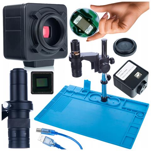 Set Microscopio Digitale Earth Pro Mcep-0.5x + Camera Crux Pro Kmcp-hdmi-usb 5mp + Tappetino Silicone 480x320mm - Alta Qualità Immagine, Resistenza Temperatura, Uso Professionale - Foto 1