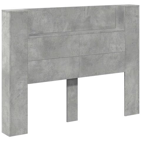 Testata con Mobile e LED Calcestruzzo 140 x 16,5 x 103,5 cm - Foto 1