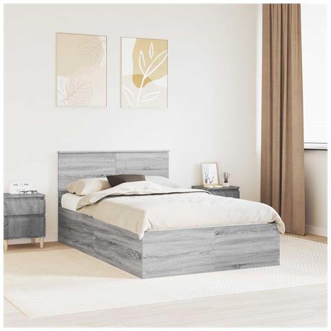 Struttura del letto con testiera Grigio Sonoma 135 x 190 cm - Foto 2