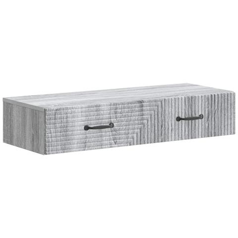 Tavolino da Parete Laterale Grigio Sonoma 87,5 x 34,5 x 17 cm - Foto 1