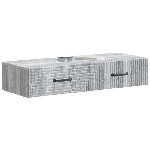 Tavolino da Parete Laterale Grigio Sonoma 87,5 x 34,5 x 17 cm - Foto 2