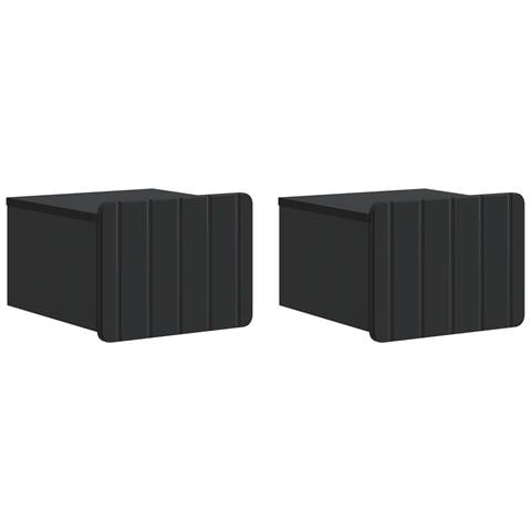 Mobiletto da notte a muro 2 pcs Nero 33 x 34,5 x 24 cm - Foto 1
