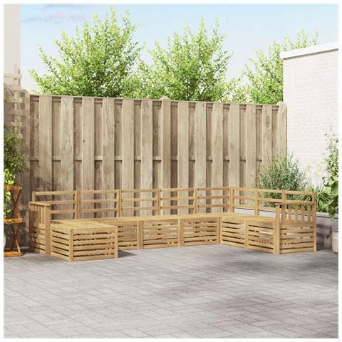 Set di divani da esterno 8 pcs Bianco 306 x 187,5 x 73 cm - Foto 2
