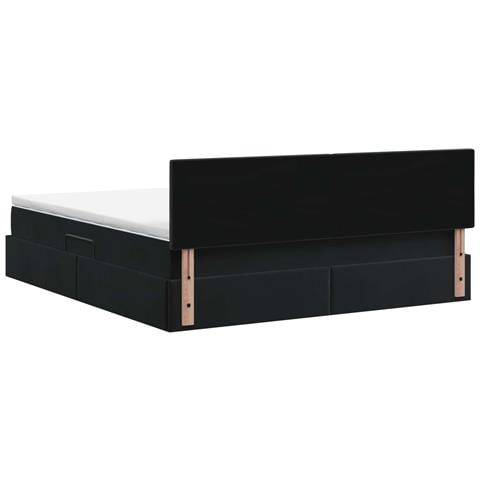 Letto con Contenitore con testiera Nero 180 x 200 cm Velluto - Foto 9