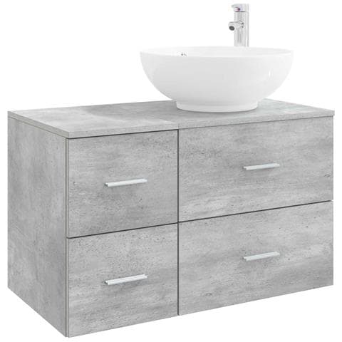 Set di mobili per il bagno 2 pz Grigio Cemento - Foto 1