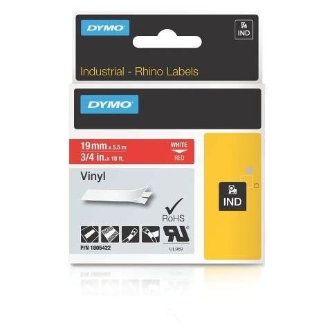 Nastro in Vinile per Etichettatrice Modello D1 Formato 19 mm x 5.5 m Bianco su Rosso - Foto 1