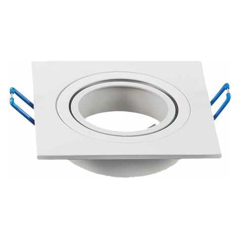 Porta Faretti Led Gu10 Incasso Orientabile Quadrato Alluminio Bianco Vt-782 3605 - Foto 3