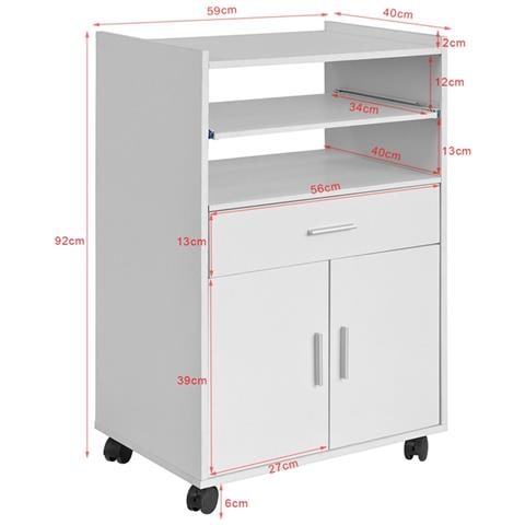 Scaffale Per Forno A Microonde, Carrello Da Cucina, credenza Con Route, Fsb09-w - Foto 2