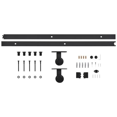 Kit di Binari per Porte Scorrevoli SKIEN 200 cm Acciaio Nero - Foto 4