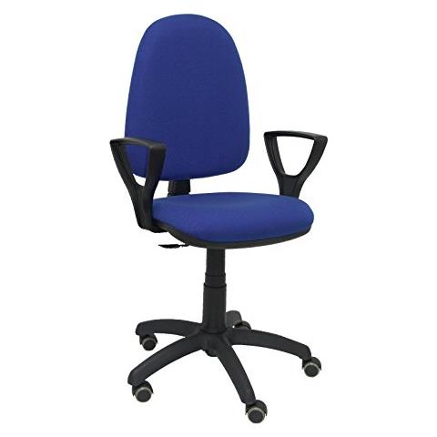 Modello 04cp Sedia Da Ufficio Ergonomica Con Meccanismo Di Contatto Permanente, Regolabile In Altezza E Ruote Parquet Sedile E Schienale Imbottiti In Tessuto Bali Colore Blu (braccioli Fissi Inclusi) - Foto 1