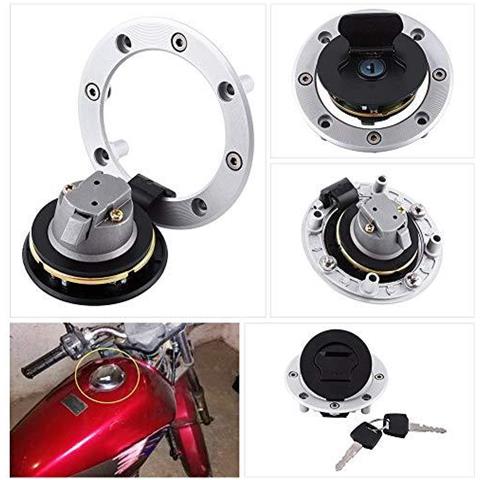 Gas Tappo Serbatoio Alluminio Del Gas Del Serbatoio Di Combustibile Della Copertura Della Protezione Con 2 Chiavi Compatibile Con Su-zuki Gsx-r600 Gsx-r750 Gsx-r1000 Hayabusa Gsxr1300 Tl1000s Tl1000r Katana Sv650 Sv650s - Foto 4