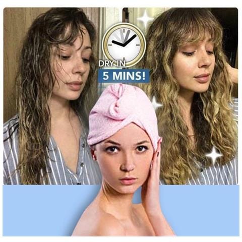 Asciugamano Per Asciugare Rapidamente I Capelli - Rosa - Foto 5