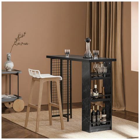 Tavolo Alto Bar Tavolo Da Pranzo Tavolo Da Balcone Penisola Cucina Nero 120x50x105cm Fwt100-sch - Foto 5