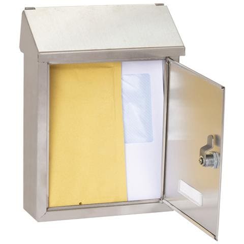 Smart E5727 Cassetta Postale Individuale In Acciaio Inossidabile, Cassetta Postale O Raccogliposta, Con 2 Feritoie, Dimensione S-din A5, Inox - Foto 2