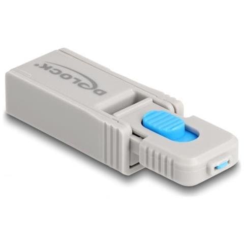 20923 Clip Sicura Bloccaporte + Chiave Usb Tipo A Blu, Grigio Plastica 6 Pz - Foto 2