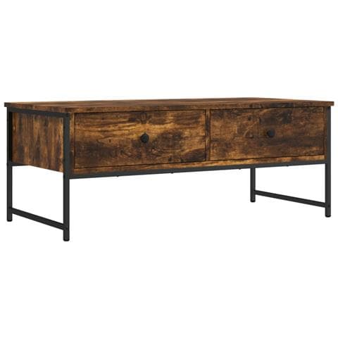 Tavolino Da Salotto Rovere Fumo 101x49x39,5cm Legno Multistrato - Foto 2