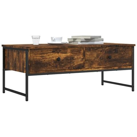 Tavolino Da Salotto Rovere Fumo 101x49x39,5cm Legno Multistrato - Foto 1