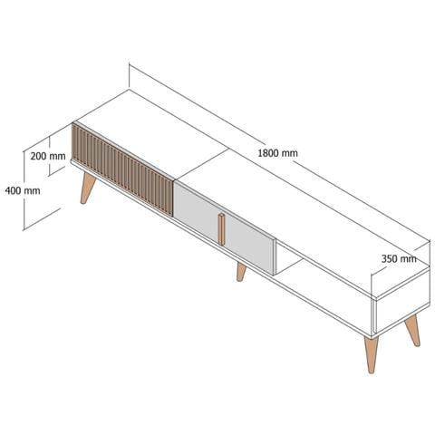 Mobile Tv Design Legno E Antracite 180 Cm Nola - Foto 2