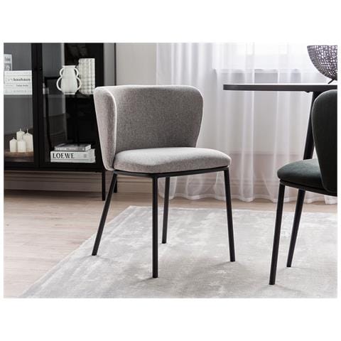 Set Di 2 Sedie Da Pranzo Tessuto Grigio Mina - Foto 1