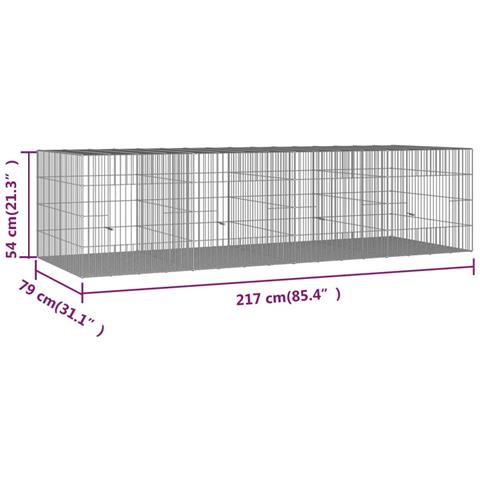 Conigliera Con 4 Pannelli 217x79x54 Cm Ferro Zincato - Foto 6
