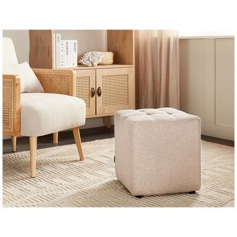 Pouf Kansas Bouclé Beige - Foto 1