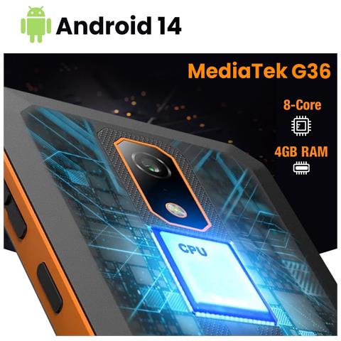 Smartphone Antishock Waterproof Iron Va Touchscreen Autonomia 28 Ore, Nero / Arancione - Foto 7