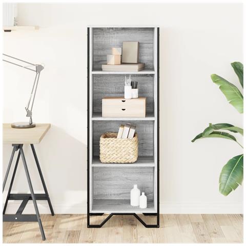 Libreria Grigio Sonoma 50x31x137,5 Cm In Truciolato - Foto 3