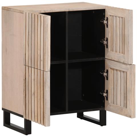 Credenza 60x34x75 Cm In Legno Massello Di Mango - Foto 2